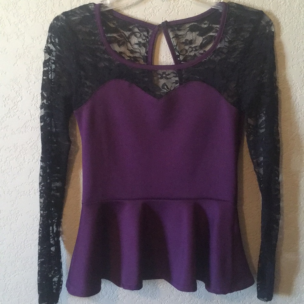 Charlotte Russe Lace Peplum Top